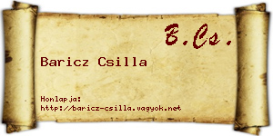 Baricz Csilla névjegykártya